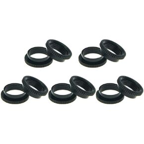 KAISH 10pcs American Fine Knurled Deep Nut Guitar Toggle Switch Nut Deep Nut for Les Pauls with Switchcraft Switches Black