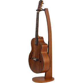 Nefelibata Wooden Guitar Stand - Handmade German Ash Solid Semi-curved Design Wood Stand Floor, Best for Acoustic guitars, Classical guitars, Banjos, Mandolins(Dark Brown) in Kuwait