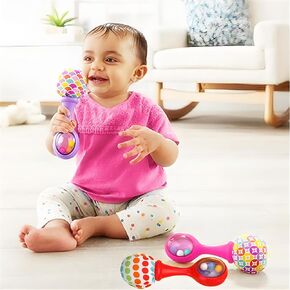 6-12 Months Tummy Time Maracas 3-6 Months Tumbler Hand Percussion Timbales, 0-6 Months Rumba Shaker Musical Instrument, Set of 3/4