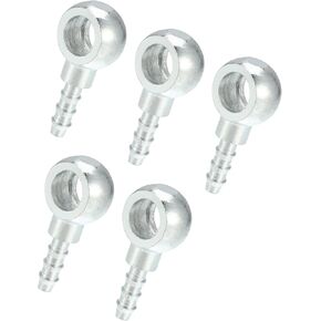 Motoforti Universal Banjo Bolt Hose Barb Fittings, 1.50''x0.71'', Metal, Silver Tone