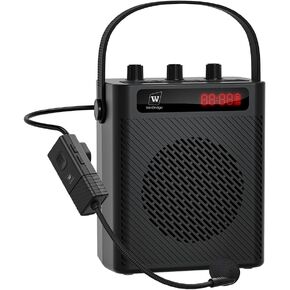 30W Wireless Voice Amplifier with Headset Microphone, Portable Bluetooth 5.3 PA System for Teachers, Personal Rechargeable Megaphone with Speaker for Teaching and Speaking in Classrooms s93