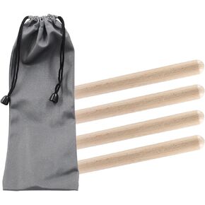Piutouyar 4 Pack 8 Inch Rhythm Sticks Wood Claves Natural Hardwood Sticks Musical Percussion Instrument Set with a Waterproof Carry Bag
