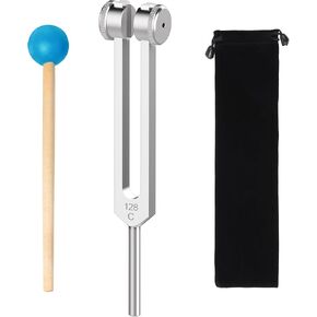 128Hz Tuning Fork,Aluminum Alloy Tuning Fork With Accurate Frequency, with Silicone Hammer and Storage Bag,Suitable For Sound Therapy,Yoga,Meditation,And Relaxation in Kuwait