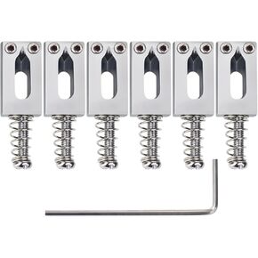 Banworks 10.5mm (13/32") Modern Bridge Saddles Set for Fender Strat ST Tele Electric Guitars 52.5mm (2-1/16") String Spacing Pack of 6 JT/QM-01 Black