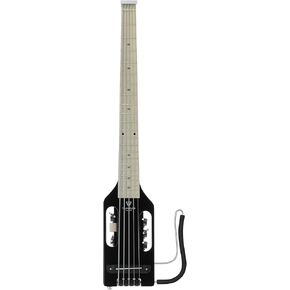 Traveler Guitar Ultra-Light Gloss Black 5-String Bass Guitar | Small Bass Travel Guitar with Removable Lap Rest | 30" Scale Portable Headless Guitar | Mini Bass Guitar with Custom Gig Bag