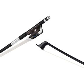 NeoTek Carbon Composite Cello Bow - Matte Finish, Round Stick, Fully-lined Ebony Frog, Authentic Horsehair (3/4)