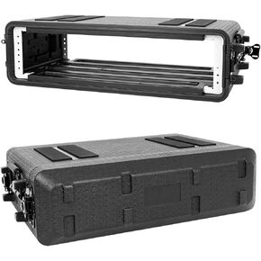 6U Rack Case 17" Depth Molded Amplifier Case Pro-Audio PA DJ Flight Road Travel Mount Case Waterproof Protective Hard Case with Customized Foam,Wireless Mic System Storage/Amp/Effect/Mixer