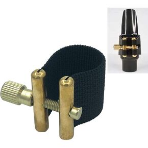 Alto Saxophone Mouthpiece Ligature Fastener Compact Durable Nylon Ligature Fastener for Alto Sax Rubber Mouthpiece Black Gold