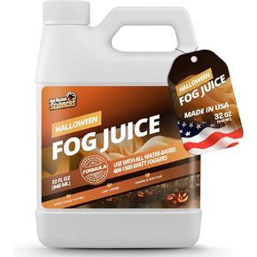 32 oz Fog Machine Liquid Smoke - Halloween Smoke Machine Fog, Fog Juice for 400-1500 Watt Foggers, Water-Based Fog Fluid for Thick, Lasting, Spooky Fog, Ideal for Haunted Houses, Theme Parks & Events