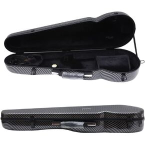 4/4 Violin Case hard shell Fiberglass Triangular Shape with Soft thick padding durable handle Light Strong (black), case-14-parent