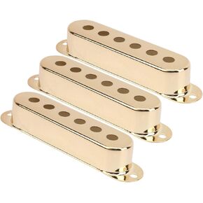 Brass Single Coil Pickup Cover, 3Pcs Coil Pickup Covers 48mm/50mm/52mm Musical Instrument for Fender ST SQ Electric Guitar (Gold)