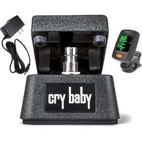 Dunlop CBM95 Cry Baby Mini Wah Pedal Bundle with Clip-on Tuner and 9V Power Supply