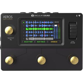 Aeros Loop Studio - 6 Track, Stereo Looper Pedal with Touch Screen and Hands Free Mixing