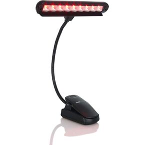 Gator Frameworks Music Stand Lamp Light with Adjustable Goose Neck; Red LED (GFWMUSLEDR)
