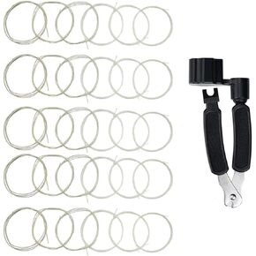 Jiayouy Classical Guitar Strings 5 Sets Nylon Guitar Strings with 1pcs 3 in 1 Guitar Restringing Tool Including Guitar String Winder and Cutter, Guitar Pin Puller Function
