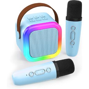 Mini Karaoke Machine for Kids Adults, Portable Bluetooth Speaker with Wireless Microphones,Toys Birthday Gifts for Girls Ages 4, 5, 6, 7, 8,9,10,11,12+ Family Home Party (Pink)