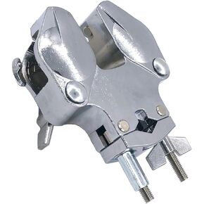 Double Tom Holder Clamp without L-Rods, Adjustable Drum Multi Clamp Double L-Rod Platform Clamp for 0.98inch Diameter Post Drum Set Tom Drum Mount Hardware Parts