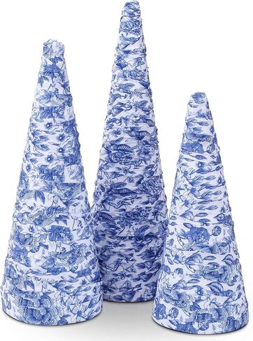 3 Pcs Patriotic Table Decorations 4th of July Cone Trees Red White Blue Velvet Cone Tree American Flag Tabletop Ornament for Memorial Independence Day Table Centerpieces Tiered Tray Gifts in Saudi Arabia