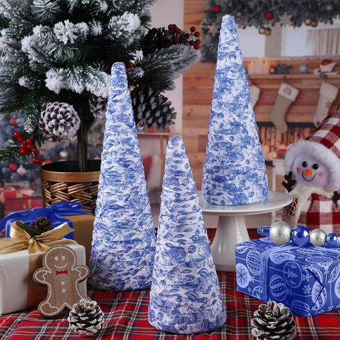 3 Pcs Patriotic Table Decorations 4th of July Cone Trees Red White Blue Velvet Cone Tree American Flag Tabletop Ornament for Memorial Independence Day Table Centerpieces Tiered Tray Gifts in Saudi Arabia
