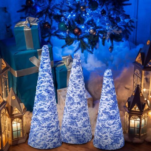 3 Pcs Patriotic Table Decorations 4th of July Cone Trees Red White Blue Velvet Cone Tree American Flag Tabletop Ornament for Memorial Independence Day Table Centerpieces Tiered Tray Gifts in Saudi Arabia