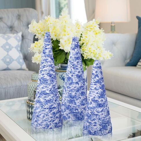 3 Pcs Patriotic Table Decorations 4th of July Cone Trees Red White Blue Velvet Cone Tree American Flag Tabletop Ornament for Memorial Independence Day Table Centerpieces Tiered Tray Gifts in Saudi Arabia