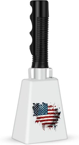 Cow Bell, Cow Bells Noise Makers, Cow Bells for Sporting Events to Make Big Noise, Cowbell with Handle for Football Games, Graduation, Party, school, Farm, Percussion Music(Flag,1 Pcs) in Saudi Arabia