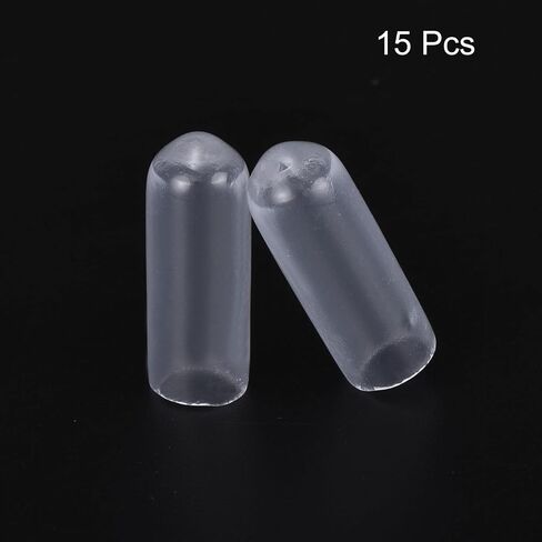 uxcell 15pcs Rubber End Caps 7mm ID PVC Vinyl Round End Cap Cover Screw Thread Protectors Clear in Saudi Arabia