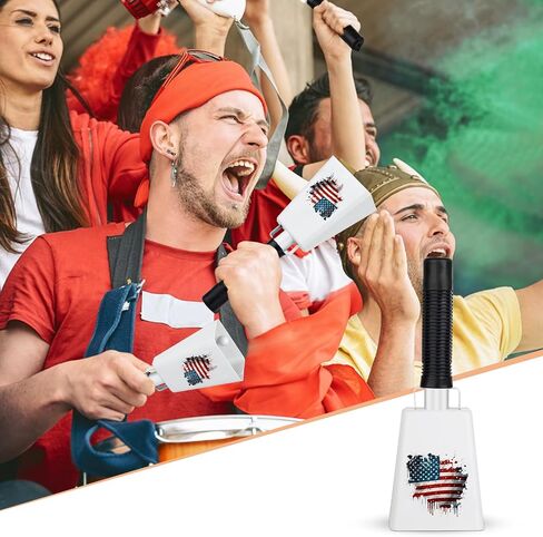 Cow Bell, Cow Bells Noise Makers, Cow Bells for Sporting Events to Make Big Noise, Cowbell with Handle for Football Games, Graduation, Party, school, Farm, Percussion Music(Flag,1 Pcs) in Saudi Arabia