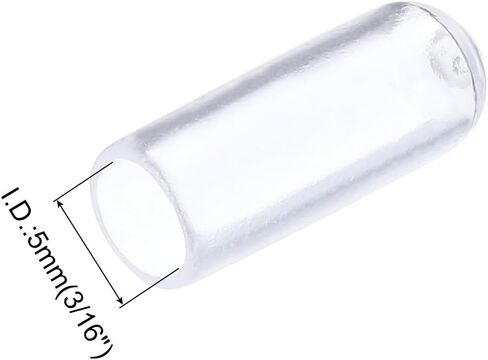 uxcell 15pcs Rubber End Caps 7mm ID PVC Vinyl Round End Cap Cover Screw Thread Protectors Clear in Saudi Arabia