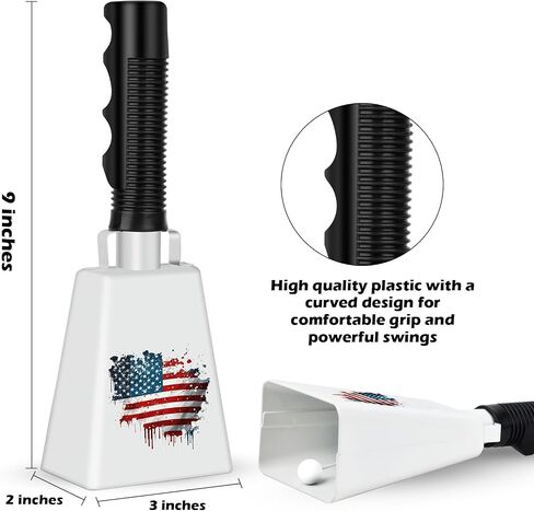Cow Bell, Cow Bells Noise Makers, Cow Bells for Sporting Events to Make Big Noise, Cowbell with Handle for Football Games, Graduation, Party, school, Farm, Percussion Music(Flag,1 Pcs) in Saudi Arabia