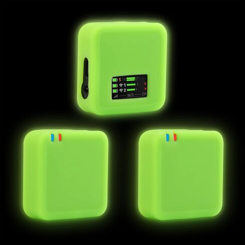 Cover for RODE Wireless GO II Lav Mic, Go 2 Silicone Protective Case 3-Pack Green Glow in Dark Sleeve in Saudi Arabia