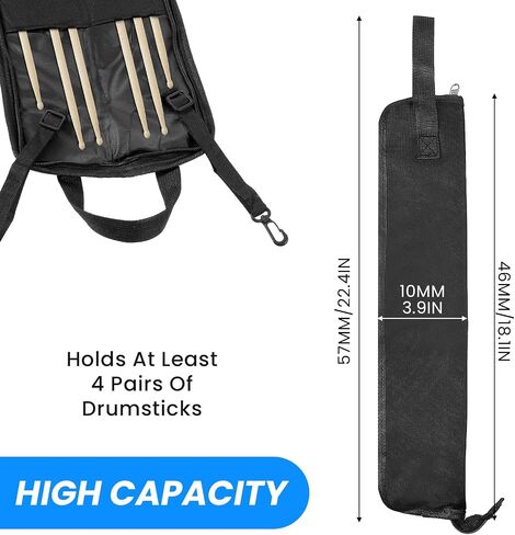 Portable Drum Stick Bag Drumsticks Bag Hanging Drumstick Holder Bag, Lasting Drum Sticks Bag with Hooks Inside Drumstick Handbag with Handle for Drum Set Mallet and Percussion Sticks in Saudi Arabia