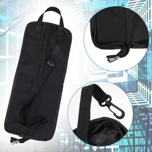 Portable Drum Stick Bag Drumsticks Bag Hanging Drumstick Holder Bag, Lasting Drum Sticks Bag with Hooks Inside Drumstick Handbag with Handle for Drum Set Mallet and Percussion Sticks in Saudi Arabia