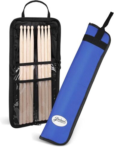 Flexzion Drum Stick Bag قرع الموسيقى طبل الملحقات حالة مع هوك، حامل بطاقة، حزام الكتف قابل للتعديل تحمل مقبض 4 أزواج طفل العصي طبل حامل حقيبة مقاومة للماء النسيج، متقلب in Kuwait