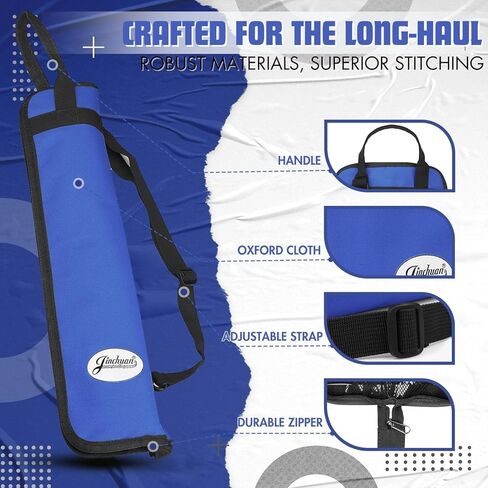 Flexzion Drum Stick Bag قرع الموسيقى طبل الملحقات حالة مع هوك، حامل بطاقة، حزام الكتف قابل للتعديل تحمل مقبض 4 أزواج طفل العصي طبل حامل حقيبة مقاومة للماء النسيج، متقلب in Kuwait