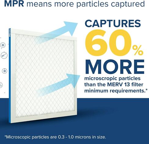 فلتر هواء ذكي 16x25x1 من فيلتريت، MPR 1900 MERV 13، مرشحات هواء ممتازة للحساسية والبكتيريا والفيروسات مقاس 1 بوصة لأجهزة تكييف الهواء والأفران، 2 مرشحات in Kuwait