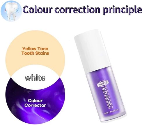 Purple Toothpaste for Teeth Whitening, Purple Toothpaste Whitening, Purple Teeth Whitening, Teeth Whitening Booster, Color Corrector Toothpaste in Kuwait