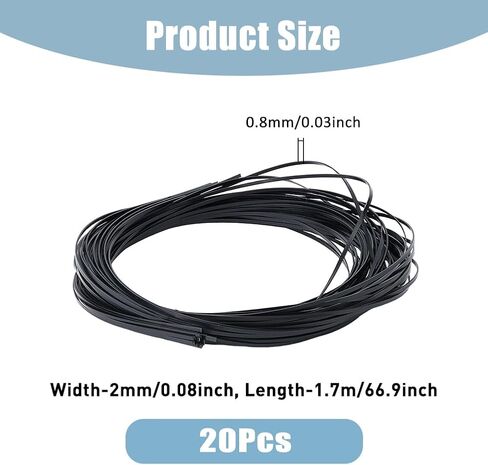 SUPERFINDINGS 20Pcs 1700x2x0.8mm Plastic Guitar Binding Purfling Strip Black Guitar Bindings Decorative Guitar Elastic Binding Trim for Acoustic Classical Guitar Binding Edge Trim in Saudi Arabia