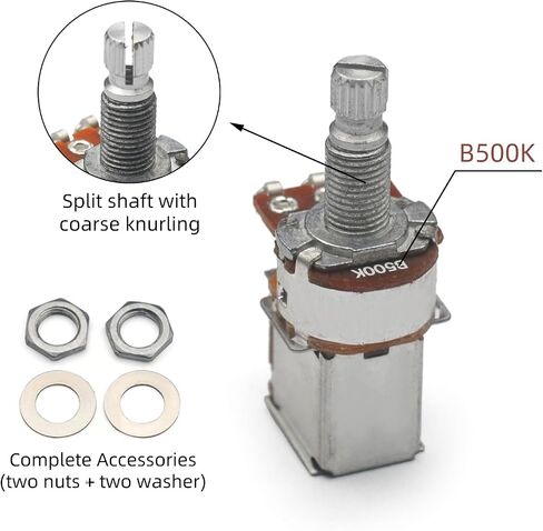 SAPHUE A250K Push Pull Metric Guitar Pots Audio Taper 6mm Split Shaft Potentiometers for Electric Guitar or Bass in Saudi Arabia