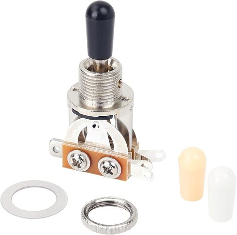 Banworks Metric 3-way Toggle Switch Pickup Selector Switch for Epiphone EPI LP Les Paul Style Guitar JT/DWQ-01 Chrome with Black Tip in Saudi Arabia