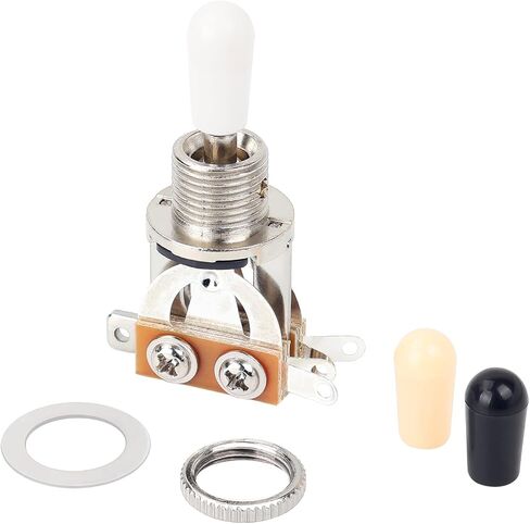 Banworks Metric 3-way Toggle Switch Pickup Selector Switch for Epiphone EPI LP Les Paul Style Guitar JT/DWQ-01 Chrome with Black Tip in Saudi Arabia