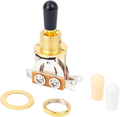 Banworks Metric 3-way Toggle Switch Pickup Selector Switch for Epiphone EPI LP Les Paul Style Guitar JT/DWQ-01 Chrome with Black Tip in Saudi Arabia