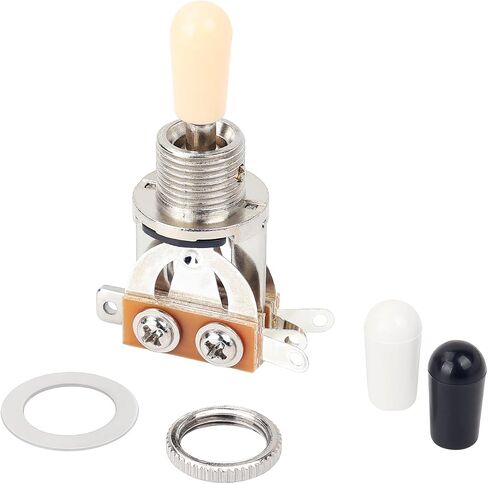 Banworks Metric 3-way Toggle Switch Pickup Selector Switch for Epiphone EPI LP Les Paul Style Guitar JT/DWQ-01 Chrome with Black Tip in Saudi Arabia