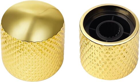 Banworks Electric Guitar Metal Control Knobs Metric 6mm (15/64") Speed Knob Dome Top Knobs Hat 18-Spline for Squier Telecaster Tele Super Strat ST Electric Guitars Pack of 4 JT/XN-05 Golden in Saudi Arabia