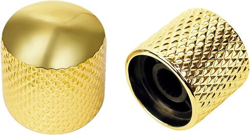 Banworks Electric Guitar Metal Control Knobs Metric 6mm (15/64") Speed Knob Dome Top Knobs Hat 18-Spline for Squier Telecaster Tele Super Strat ST Electric Guitars Pack of 4 JT/XN-05 Golden in Saudi Arabia