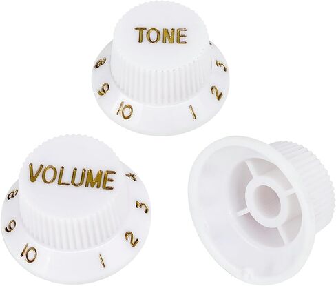 Banworks Electric Guitar Control Knobs 2 Tone and 1 Volume Knobs Speed Knobs Top Hat Metric 6mm (15/64") 18-Spline for Squier Strat Electric Guitars Pack of 3 JT/XN-04 Chrome in Saudi Arabia