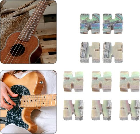 VICASKY 10pcs Natural Abalone Shell Guitar Inlay Fretboard Dots Position Markers Compatible with Guitar Ukulele Bass Banjo 2.0mm Thickness in Saudi Arabia