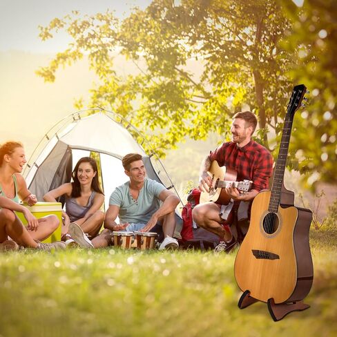 حامل جيتار MUSO مطوي، خشب طبيعي، على شكل أرنب، خفيف الوزن ومحمول، للجيتار، الباس، القيثارة، البانجو، التشيلو، الكمان والمندولين (خشب الورد) in Saudi Arabia