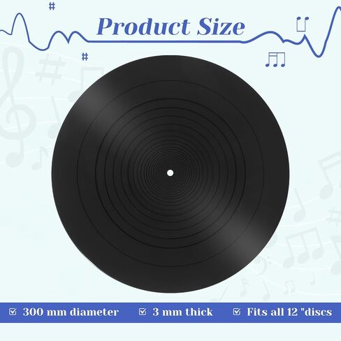 12 Inch Turntable Slipmat, Slipmats for Vinyl Turntable, Turntable Platter Mat, Black Silicone Turntable LP Universal Slipmat, Record Player Mat, Turntable Rubber Mat for all LP Vinyl Record Players in Saudi Arabia