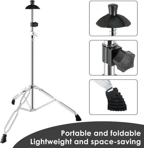 EASTROCK Trombone Stand, Retractable Height Adjustment, Triangular Stable Construction for Standard-sized Trombone Silver in Saudi Arabia